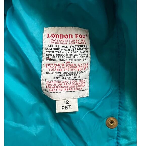 VTG London Fog Khaki Hood Jacket Size 12 PET Zip and Snap - Picture 3 of 7